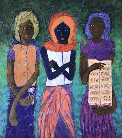 Three school girls